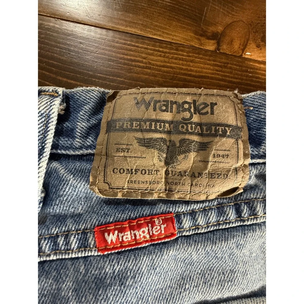 Wrangler Regular Fit Mens Jeans 38x30 Blue Denim‎ 965T1DS Mid Wash Straight Leg